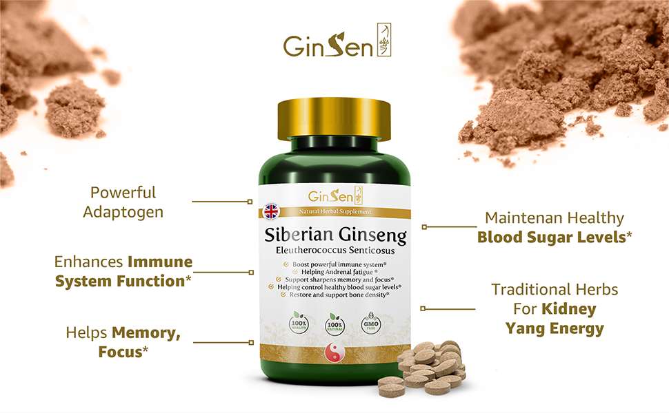Siberian Ginseng Tablet Healthy Immune System Support Energy Boosting